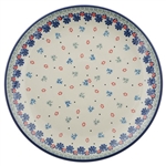 Polish Pottery 10.5" Dinner Plate. Hand made in Poland and artist initialed.