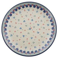 Polish Pottery 10.5" Dinner Plate. Hand made in Poland and artist initialed.