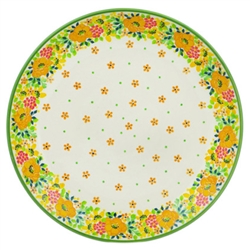 Polish Pottery 10.5" Dinner Plate. Hand made in Poland. Pattern U5027 designed by Teresa Liana.