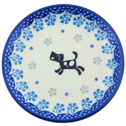 Polish Pottery 4" Plate. Hand made in Poland and artist initialed.