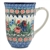 Polish Pottery 17 oz. Bistro Mug. Hand made in Poland. Pattern U4025 designed by Teresa Liana.