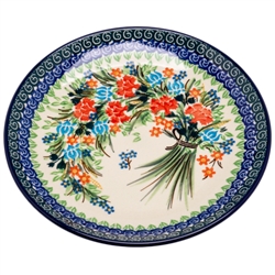 Polish Pottery 8" Dessert Plate. Hand made in Poland. Pattern U3195 designed by Barbara Fidelus.