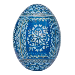 This beautifully designed duck egg is hand painted by master folk artist Krystyna Szkilnik from Opole, Poland. The painting is done in the traditional style from Opole. Signed and dated (2017) by the artist.