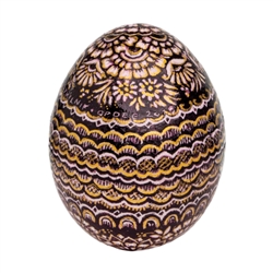 This beautifully designed duck egg is hand painted by master folk artist Krystyna Szkilnik from Opole, Poland. The painting is done in the traditional style from Opole. Signed and dated (2019) by the artist. Eggs are blown and can last for generations.