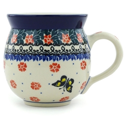 Polish Pottery 11 oz. Bubble Mug. Hand made in Poland and artist initialed.