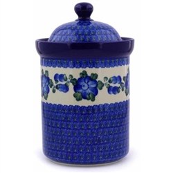 Polish Pottery 9" Canister. Hand made in Poland and artist initialed.
