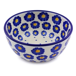 Polish Pottery 5" Ice Cream Bowl. Hand made in Poland and artist initialed.