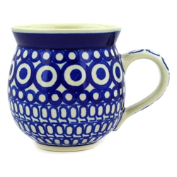 Polish Pottery 11 oz. Bubble Mug. Hand made in Poland and artist initialed.