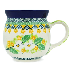 Polish Pottery 16 oz. Bubble Mug. Hand made in Poland. Pattern U4810 designed by Maria Starzyk.