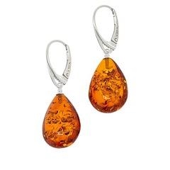 Beautiful honey amber and sterling silver. Size is approx 1.5" x .5"