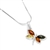 Three shades of amber highlight this delicate looking dragonfly pendant. Size is approx 1.25" high x .75" wide.
Please note that silver chain is NOT included.