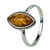 Marquise shaped honey amber set in sterling silver.  Amber size is approx . 0.5" x 0.25"