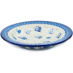 Polish Pottery 9.5" Soup / Pasta Plate. Hand made in Poland. Pattern U4939 designed by Maria Starzyk.