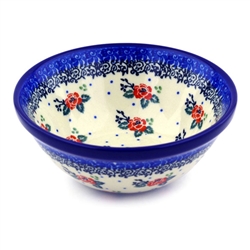 Polish Pottery 6" Bowl. Hand made in Poland and artist initialed.