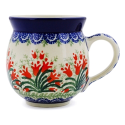 Polish Pottery 11 oz. Bubble Mug. Hand made in Poland and artist initialed.