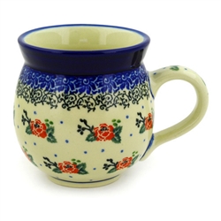 Polish Pottery 11 oz. Bubble Mug. Hand made in Poland and artist initialed.