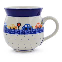 Polish Pottery 11 oz. Bubble Mug. Hand made in Poland and artist initialed.