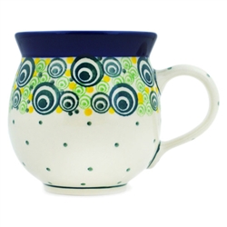 Polish Pottery 11 oz. Bubble Mug. Hand made in Poland and artist initialed.