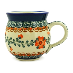 Polish Pottery 11 oz. Bubble Mug. Hand made in Poland and artist initialed.