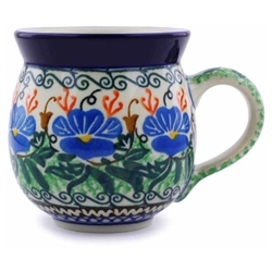 Polish Pottery 11 oz. Bubble Mug. Hand made in Poland. Pattern U1382 designed by Danuta Knapik.