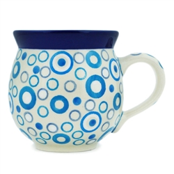 Polish Pottery 11 oz. Bubble Mug. Hand made in Poland. Pattern U5030 designed by Maria Starzyk.