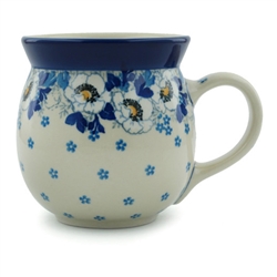 Polish Pottery 16 oz. Bubble Mug. Hand made in Poland and artist initialed.