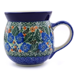 Polish Pottery 16 oz. Bubble Mug. Hand made in Poland. Pattern U2292 designed by Maria Starzyk.