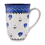 Polish Pottery 17 oz. Bistro Mug. Hand made in Poland and artist initialed.