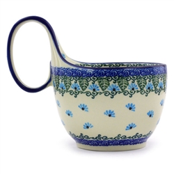 Polish Pottery 14 oz. Soup Bowl with Handle. Hand made in Poland. Pattern U4992 designed by Maria Starzyk.