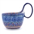 Polish Pottery 14 oz. Soup Bowl with Handle. Hand made in Poland. Pattern U789 designed by Krystyna Dacyszyn.