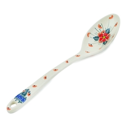 Polish Pottery 13" Serving Spoon. Hand made in Poland. Pattern U5007 designed by Maria Starzyk.