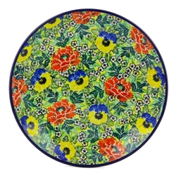 Polish Pottery 10.5" Dinner Plate. Hand made in Poland. Pattern U4705 designed by Maria Starzyk.