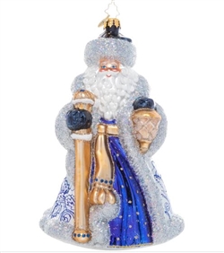 DIMENSIONS: 7 in (H) x 3.75 in (L) x 4 in (W)
The definition of Christmas elegance, Santa stuns in robes inspired by the intricate designs of European Chinoiserie. In snow white and rich sapphire blue, he looks like a work of art himself!