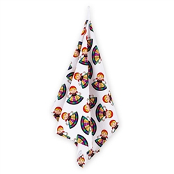 Nice souvenir from Poland. 100% cotton.  Colorful print on one side and has a loop for hanging. You can clean up the kitchen, living room or dining room with our kitchen cloth. The cloth will sweep over the countertops and tables, and even in the garden