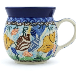 Polish Pottery 6 oz. Bubble Mug. Hand made in Poland. Pattern U1899 designed by Danuta Skiba.