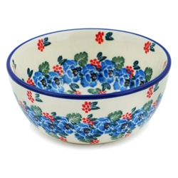 Polish Pottery 5" Ice Cream Bowl. Hand made in Poland and artist initialed.