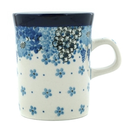 Polish Pottery 8 oz. Mug with Handle. Hand made in Poland. Pattern U4657 designed by Teresa Liana.