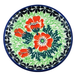 Polish Pottery 4" Plate. Hand made in Poland. Pattern U985 designed by Honorata Kedzierska.