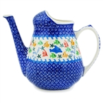 Polish Pottery 2 qt. Pitcher. Hand made in Poland and artist initialed.