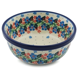 Polish Pottery 6" Cereal/Berry Bowl. Hand made in Poland and artist initialed.