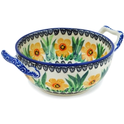 Polish Pottery 5" Bouillon Cup. Hand made in Poland. Pattern U1303 designed by Irena Maczka.