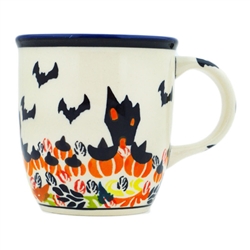 Polish Pottery 12 oz. Halloween Mug. Hand made in Poland.