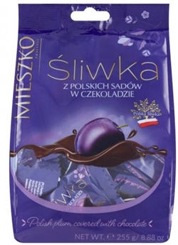 An old Polish specialty with an unforgettable taste. Better than sugar plums! These candied plums are covered with delicious Polish dark chocolate and filled with a cocoa cream!  These are addictive....you won't be able to eat just one!