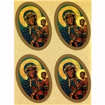 Set of 4 stickers of Our Lady Of Czestochowa.