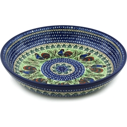 Polish Pottery 13" Bowl. Hand made in Poland. Pattern U2664 designed by Monika Kuczynska.