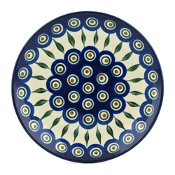 Polish Pottery 8" Dessert Plate. Hand made in Poland and artist initialed.