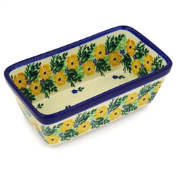 Polish Pottery 6" Rectangular Baker. Hand made in Poland and artist initialed.