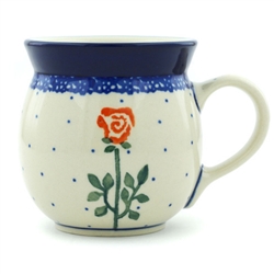 Polish Pottery 6 oz. Bubble Mug. Hand made in Poland and artist initialed.