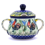 Polish Pottery 7 oz. Sugar Bowl. Hand made in Poland. Pattern U2663 designed by Monika Kuczynska.