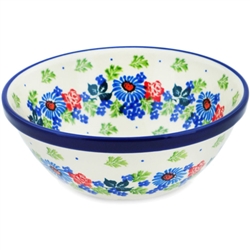 Polish Pottery 7" Nesting Kitchen Bowl. Hand made in Poland and artist initialed.